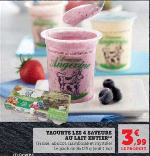 Yaourts Les 4 Saveurs Au Lait Entier