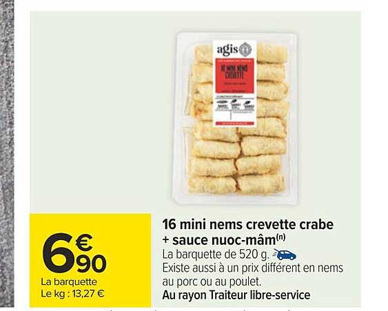 16 mini nems crevette crabe + sauce nuoc-mâm
