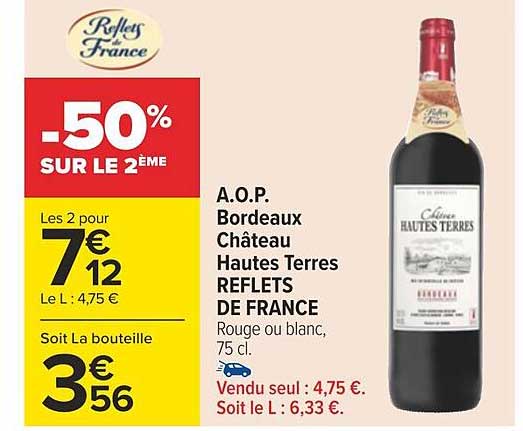 a.o.p. bordeaux château hautes terres reflets de france