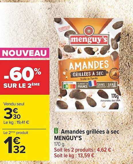 Amandes Grillées à Sec Menguy's
