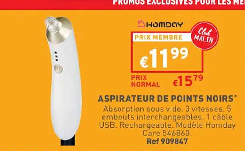 aspirateur de points noirs homday