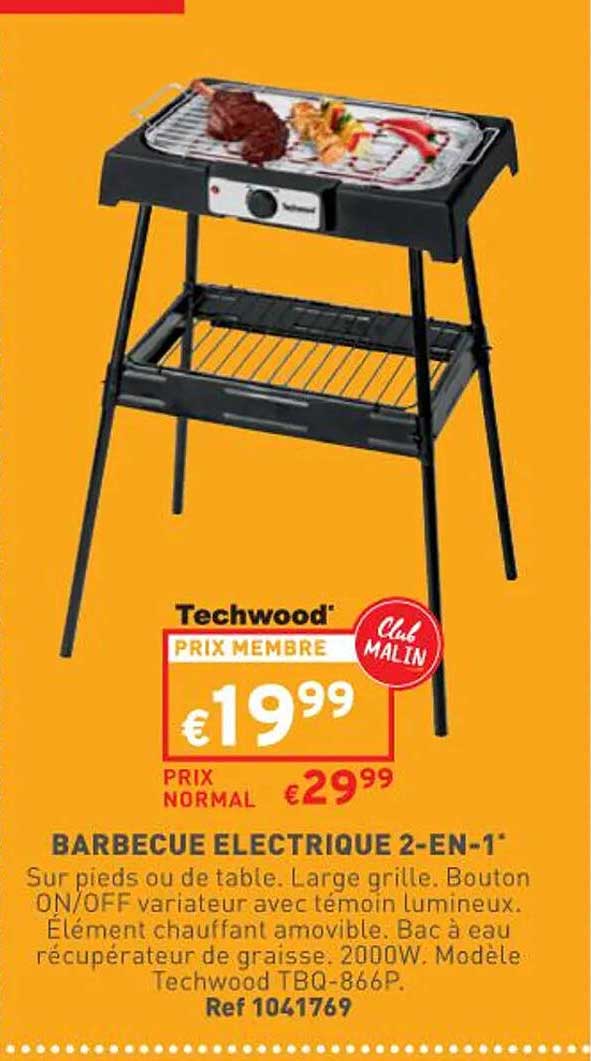 barbecue électrique 2-en-1 techwood