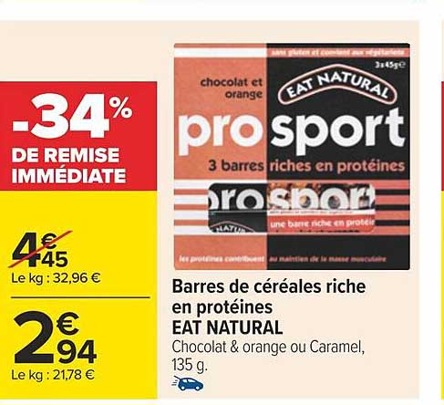 barres de céréales riche en protéines eat natural