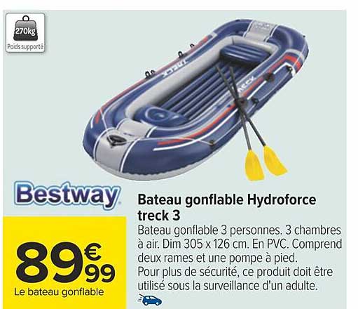 bateau gonflable hydroforce treck 3 bestway