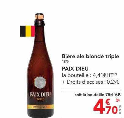 bière ale blonde triple paix dieu