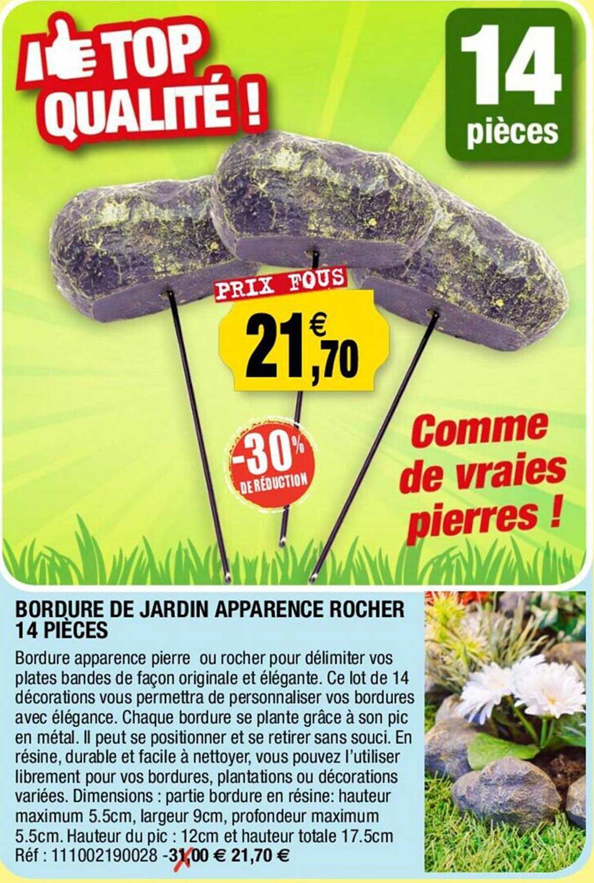 Bordure De Jardin Apparence Rocher 14 Pièces