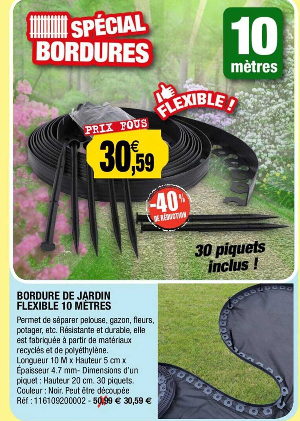bordure de jardin flexible 10 mètres