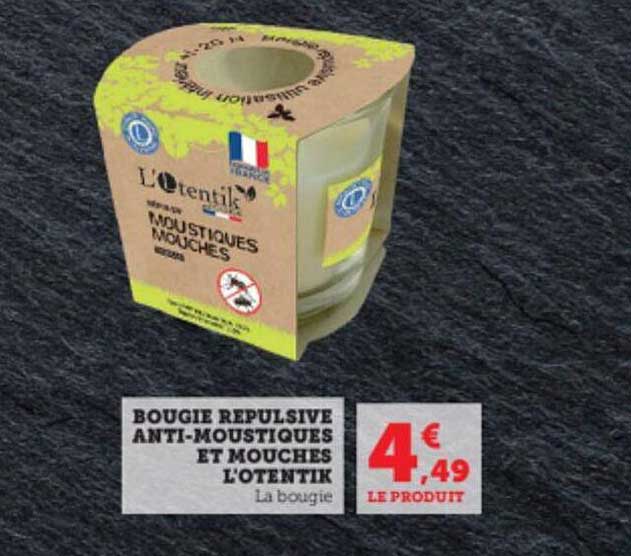 bougie répulsive anti-moustiques et mouches l'otentik