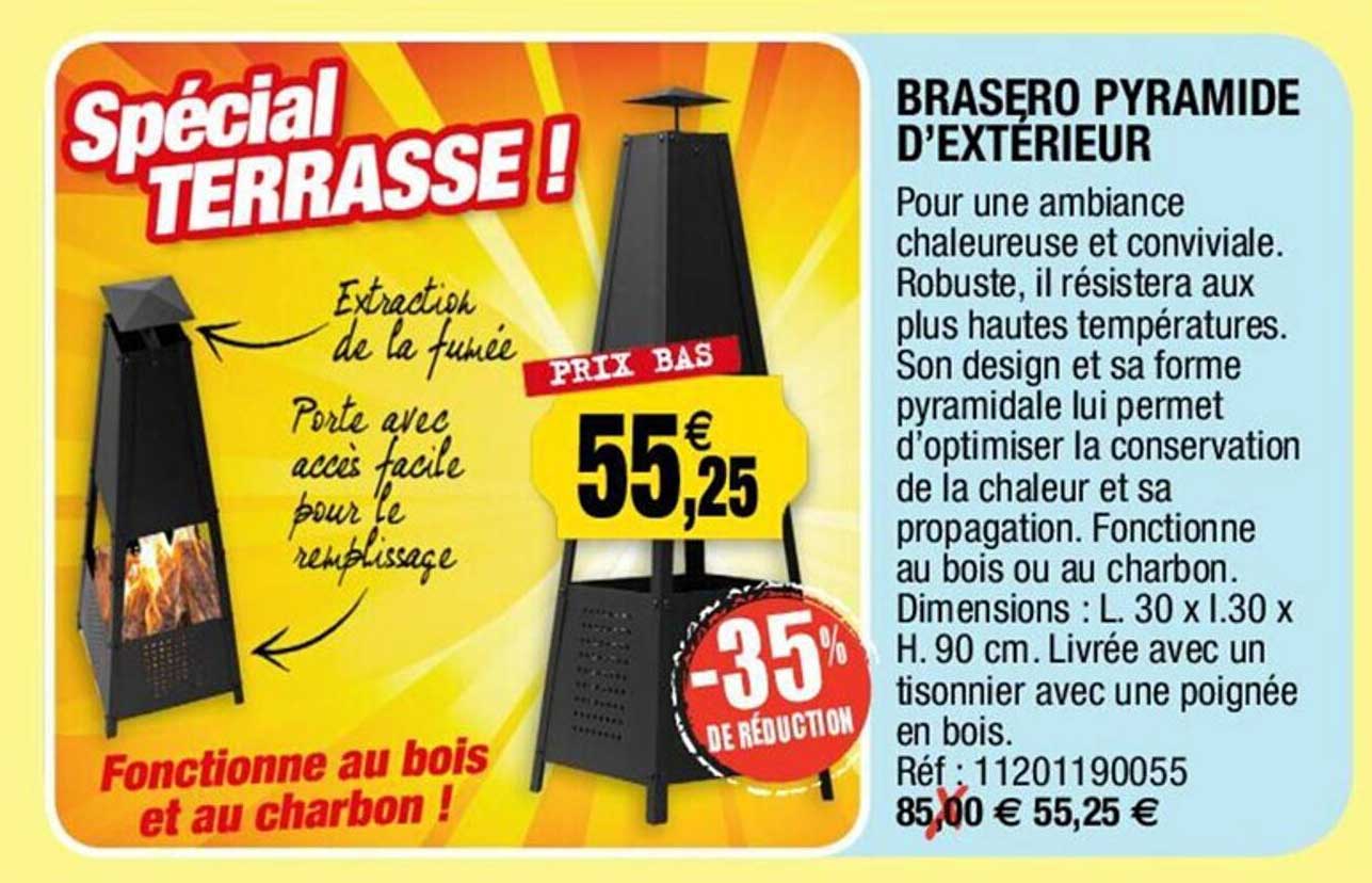 brasero pyramide d'extérieur
