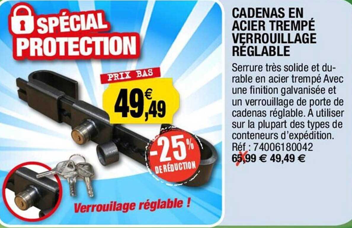 cadenas en acier trempé verrouillage réglable