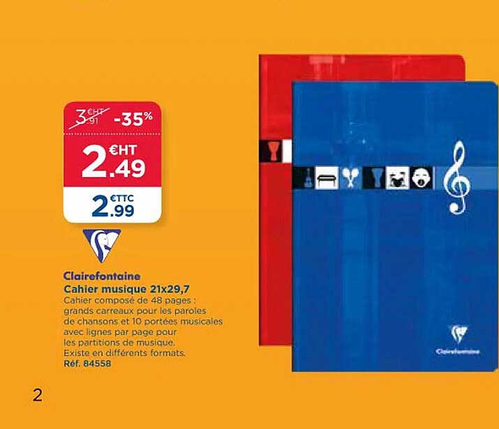 Cahier Musique 21 X 29,7 Clairefontaine