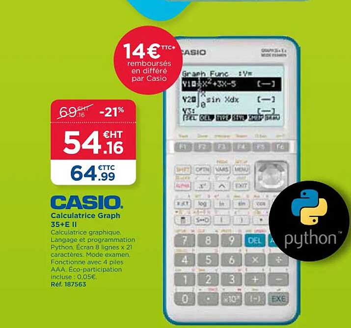 calculatrice graph 35+e II casio