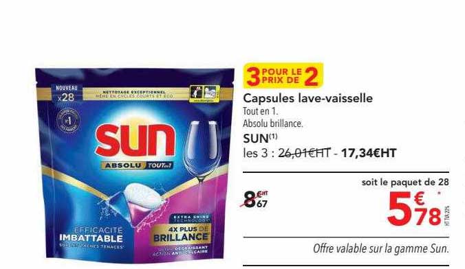 capsules lave-vaisselle sun