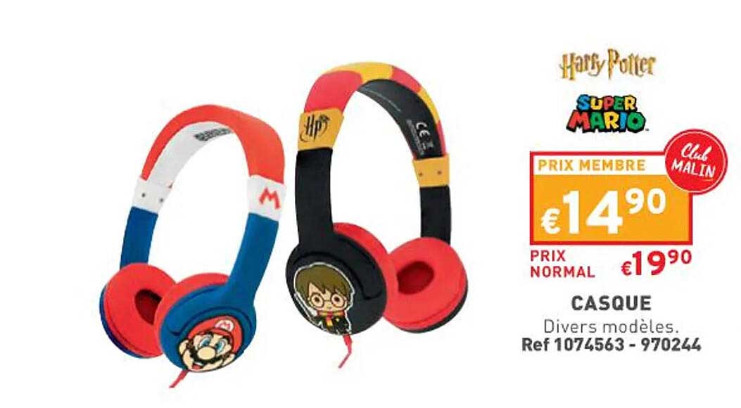 casque super mario, harry potter