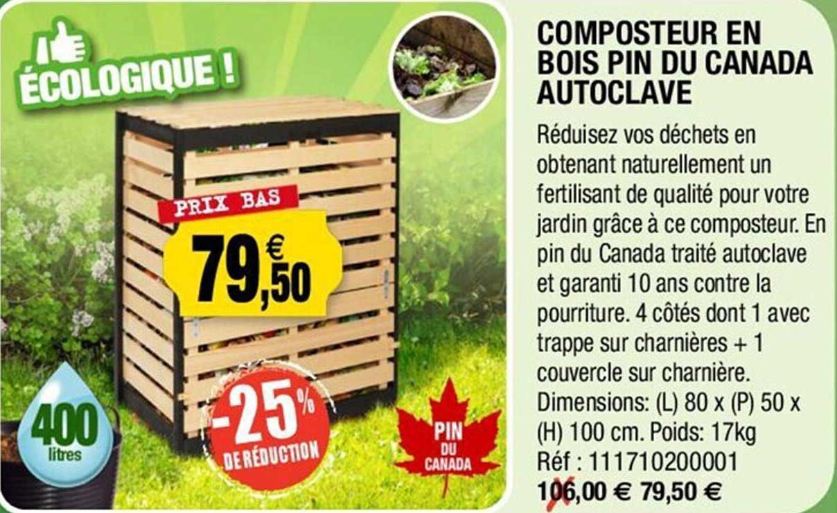composteur en bois pin du canada autoclave