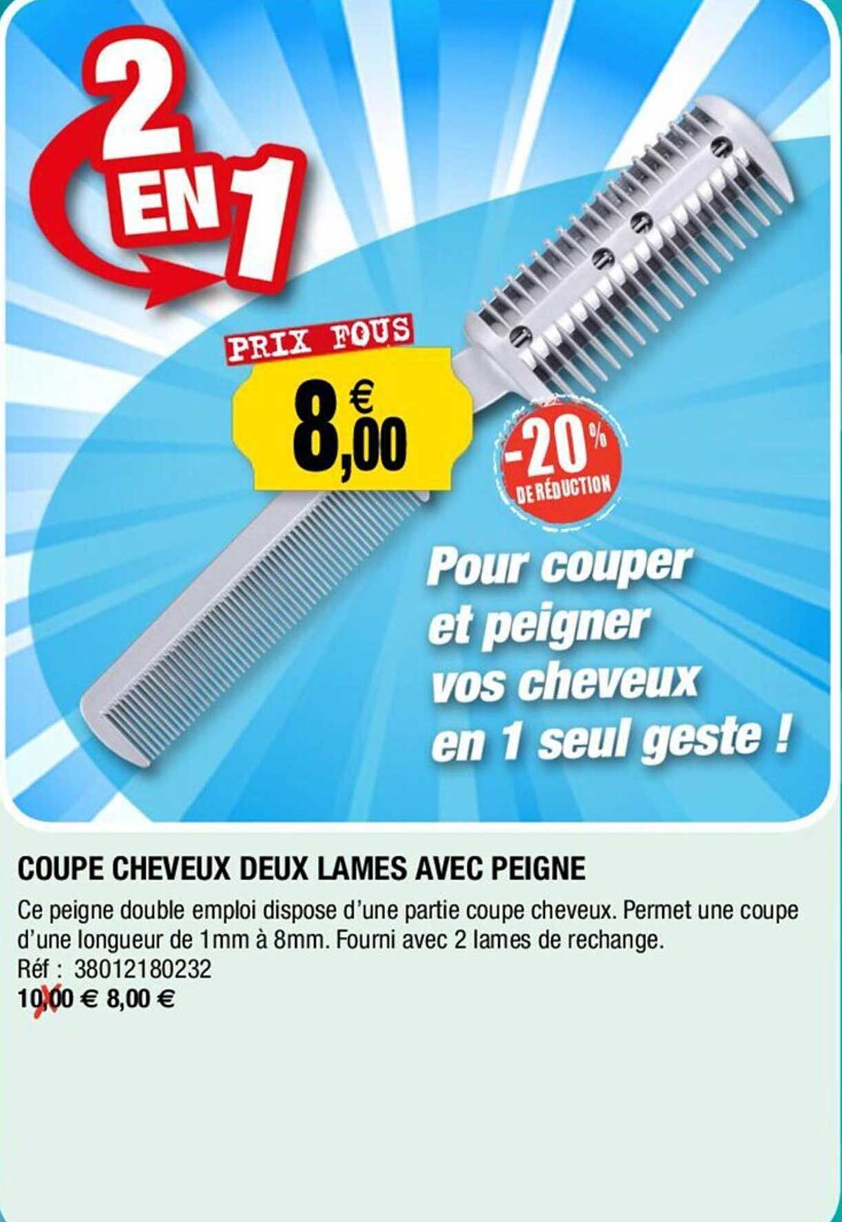 coupe cheveux deux lames avec peigne