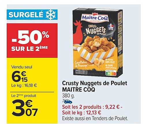 crusty nuggets de poulet maître coq