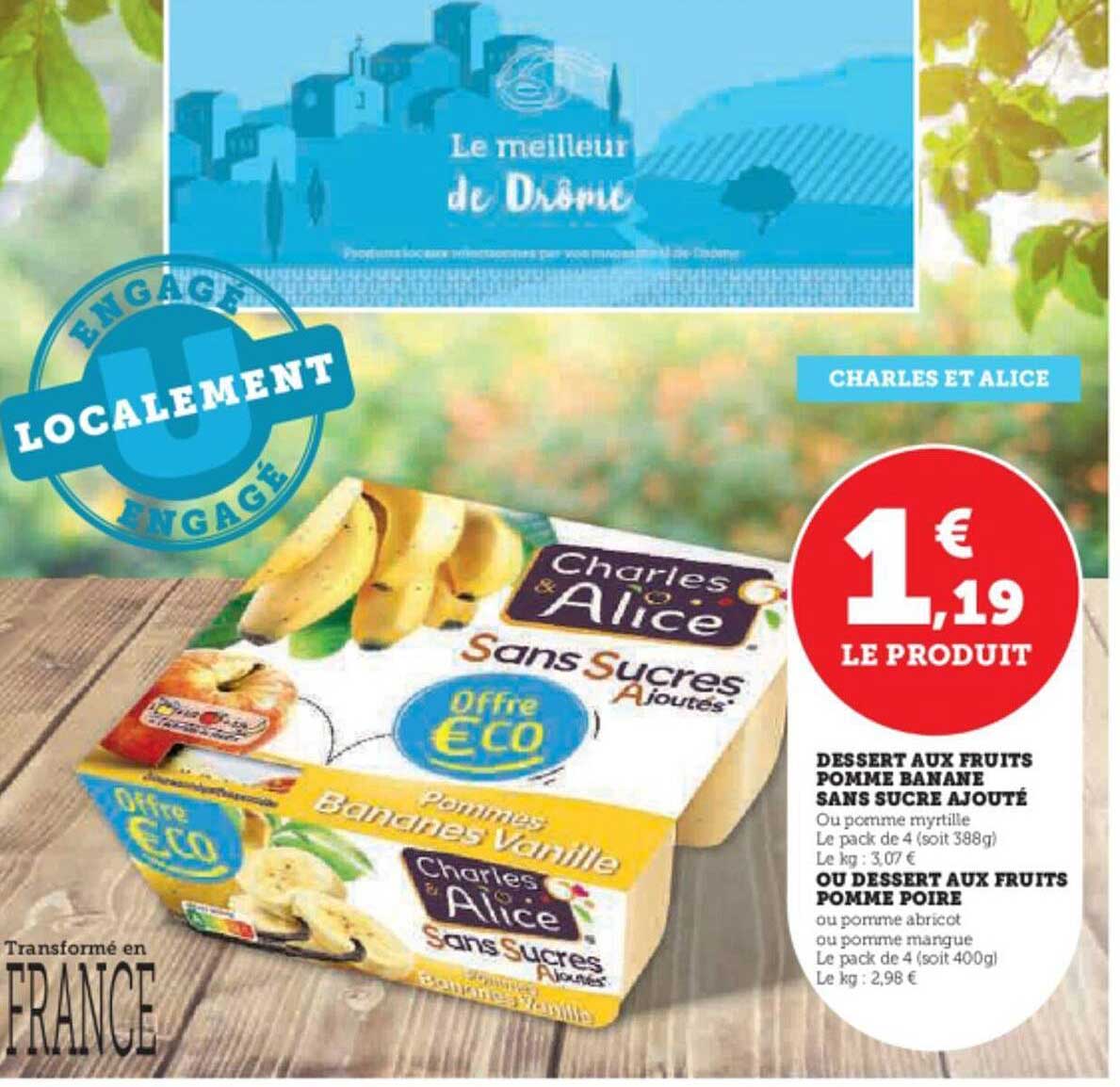 dessert aux fruits pomme banane sans sucres ajouté ou dessert aux fruits pomme poire