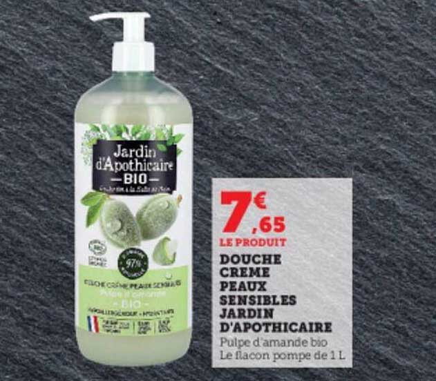 douche crème peaux sensibles jardin d'apothicaire
