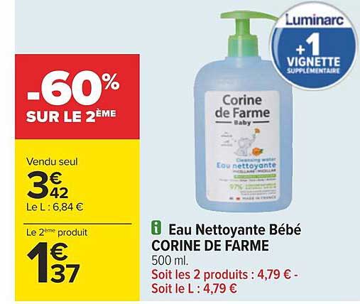 eau nettoyante bébé corine de farme