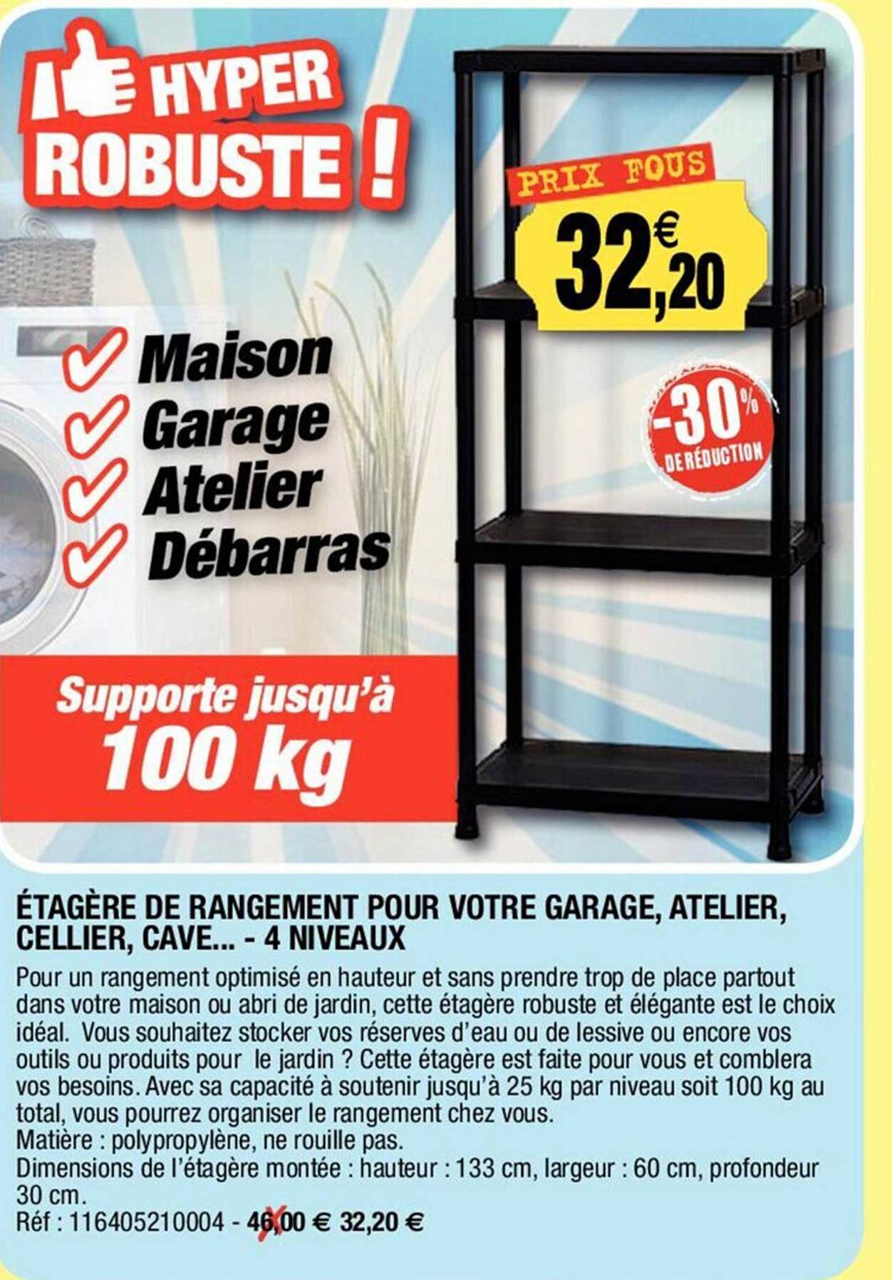 étagère de rangement pour votre garage, atelier, cellier, cave... - 4 niveaux
