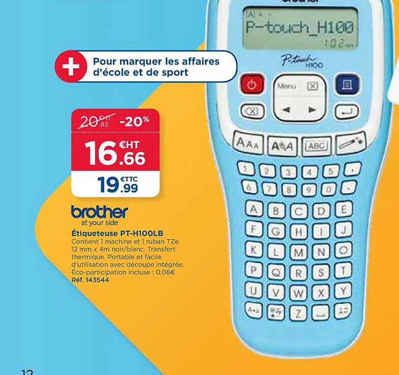 étiqueteuse pt-h100lb brother
