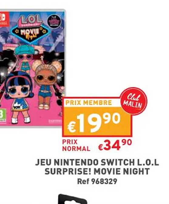 jeu nintendo switch l.o.l. surprise ! movie night