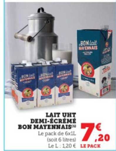 lait uht demi-écrémé bon maynnais