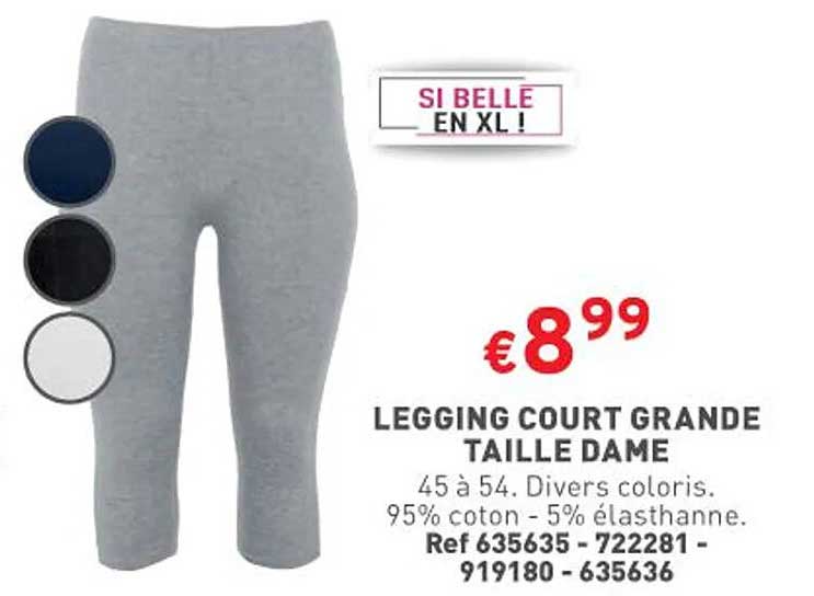 legging court grande taille dame