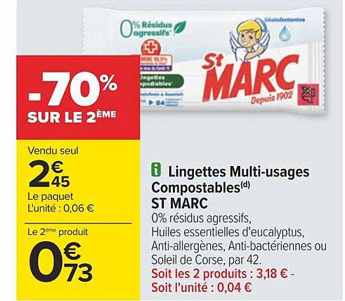lingettes multi-usages compostables st marc