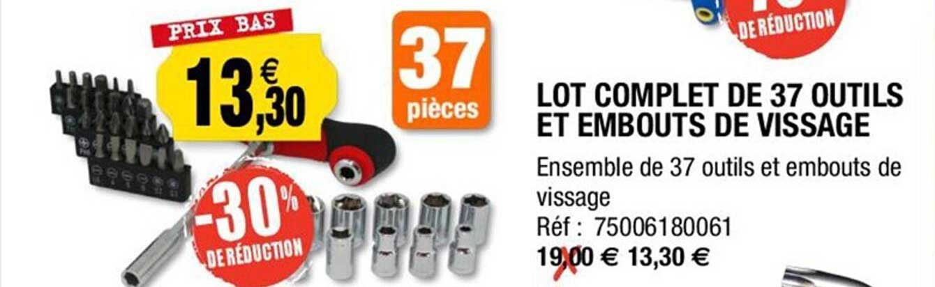 lot complet de 37 outils et embouts de vissage