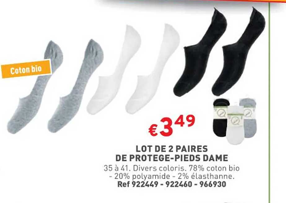 lot de 2 paires de protège-pieds dame