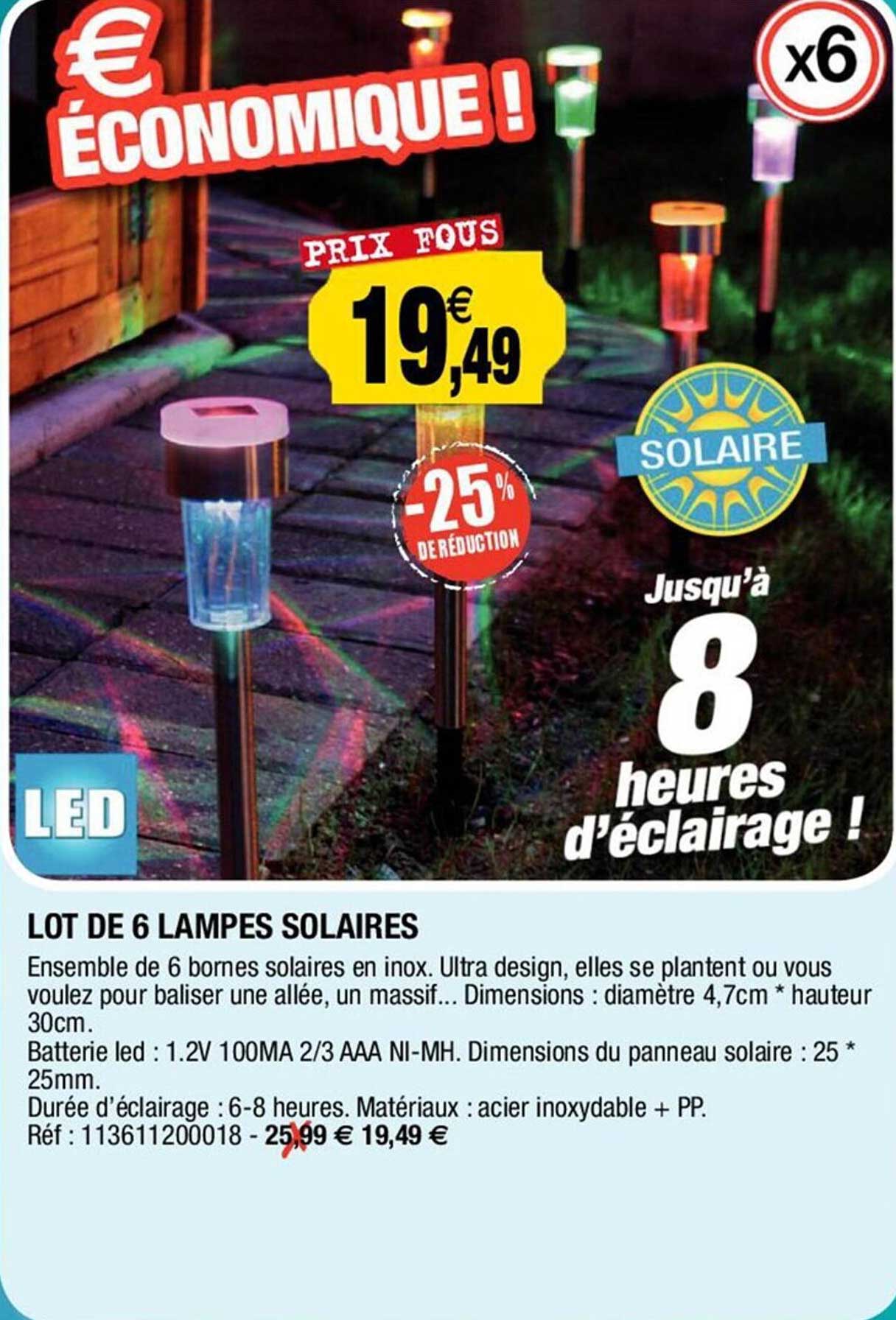 lot de 6 lampes solaires