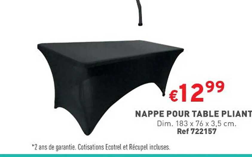 nappe pour table pliante