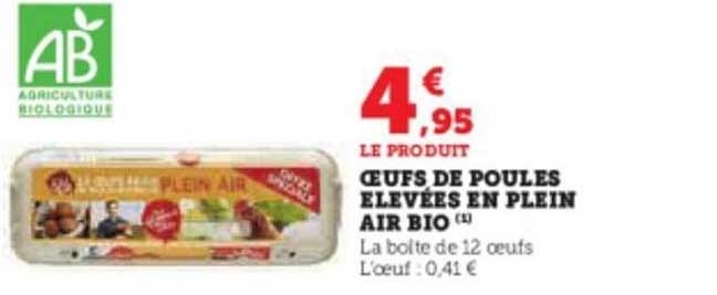 œufs de poules élevées en plein air bio