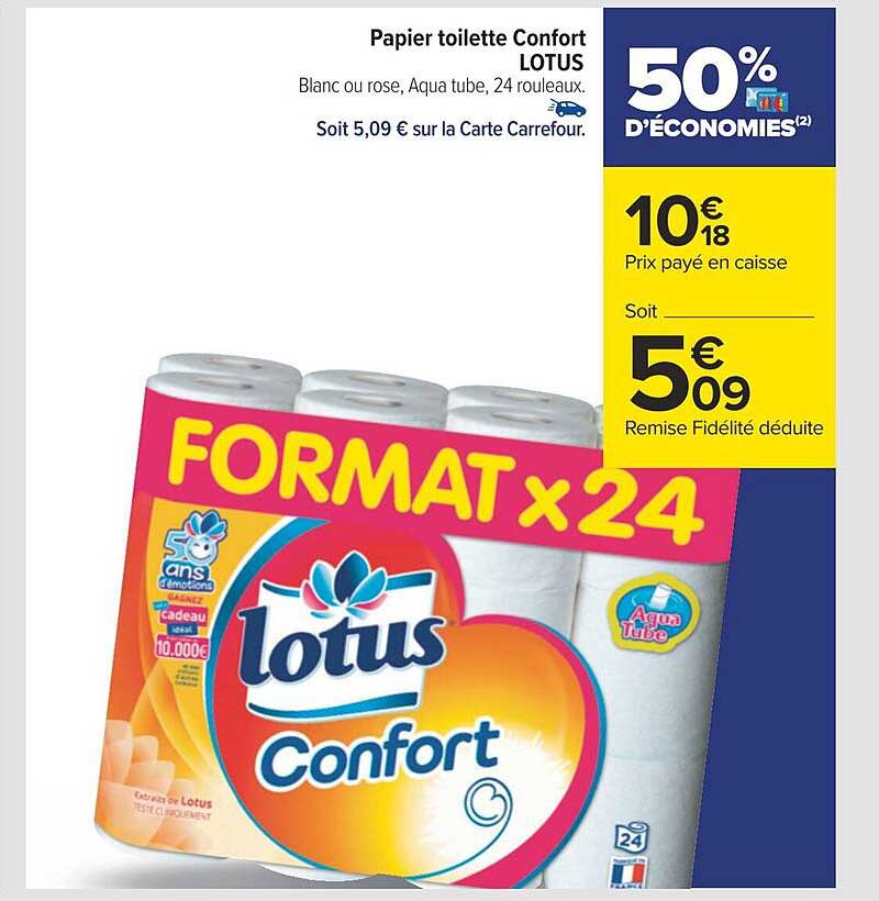 Papier Toilette Confort Lotus