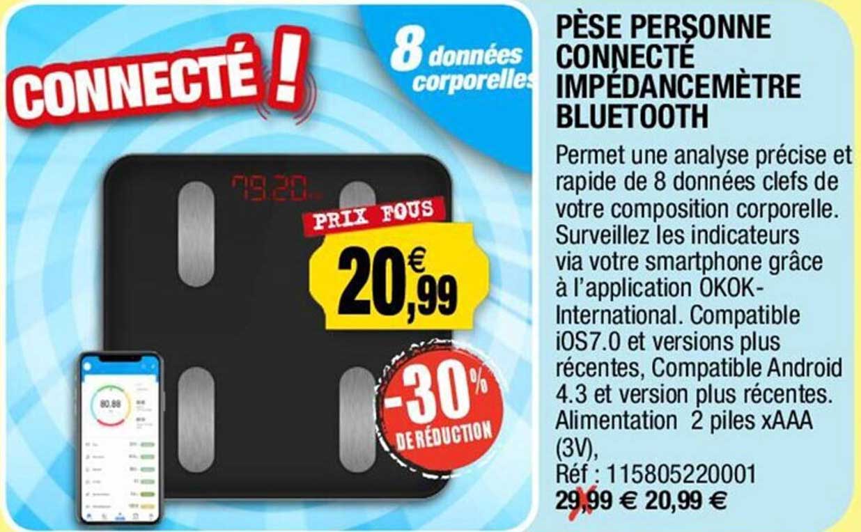 pèse personne connecté impédancemètre bluetooth