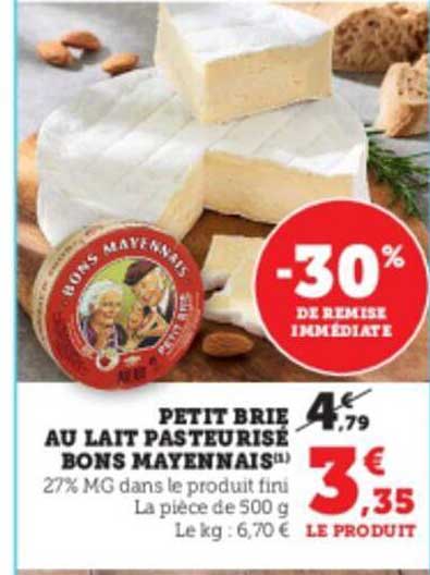 petit brie au lait pasteurisé bon mayennais
