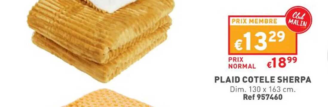 Plaid Côtelé Sherpa