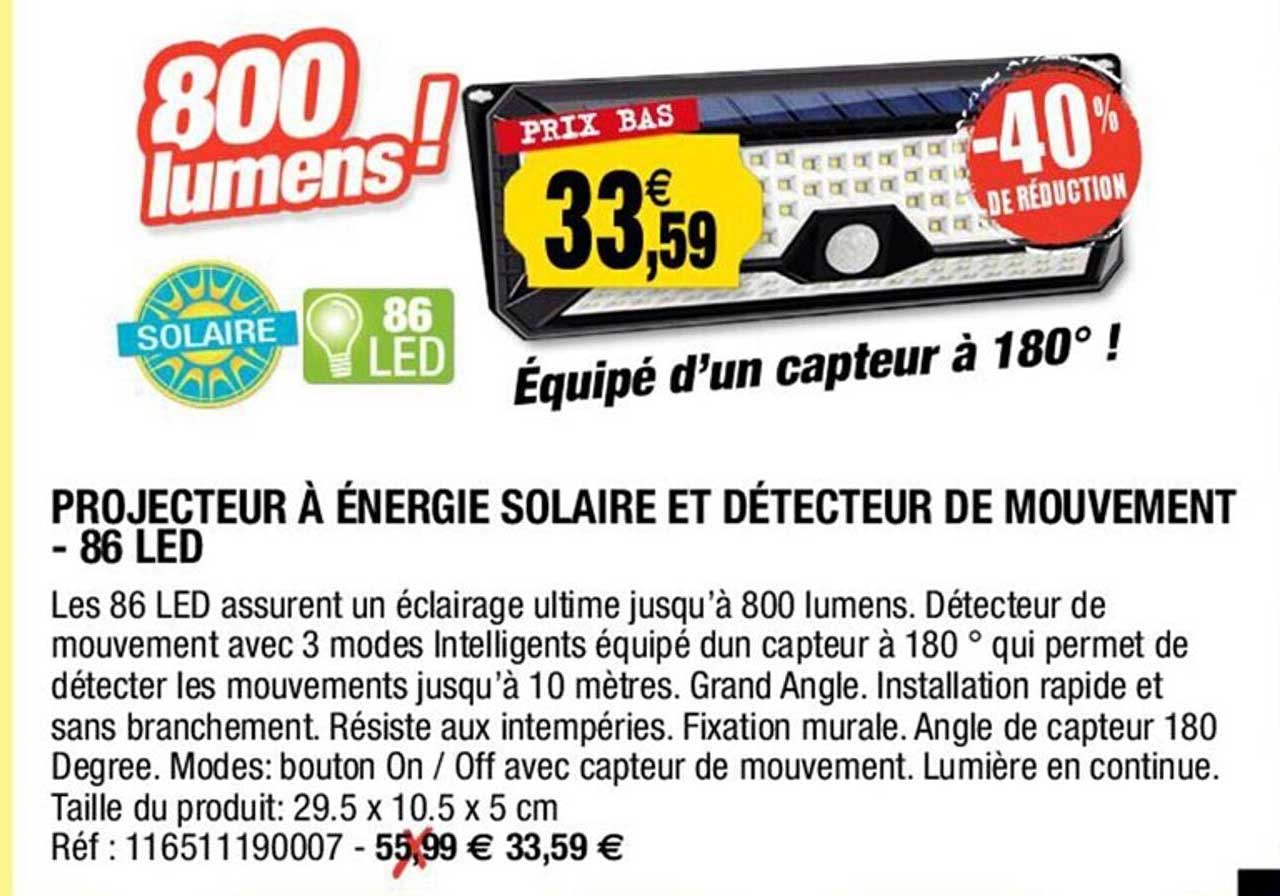 Projecteur à énergie Solaire Et Détecteur De Mouvement - 86 Led