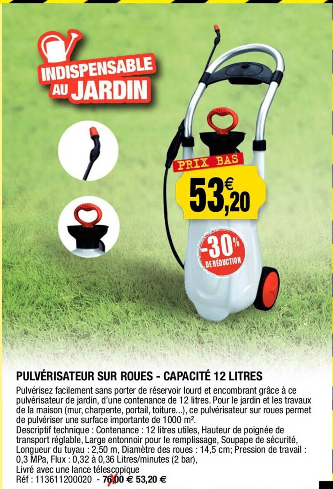 pulvérisateur sur roues - capacité 12 litres