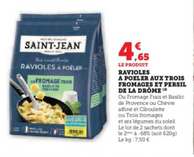 ravioles à poêler aux trois fromages et persil de la drome