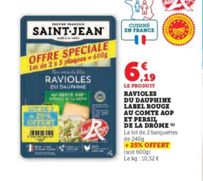 ravioles du dauphine label rouge au comté aop et persil de la drome