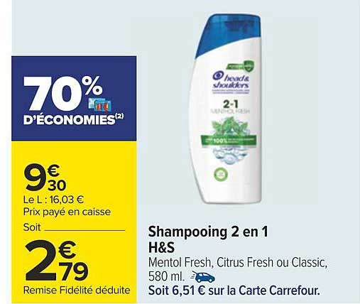 Shampooing 2 En 1 H&s
