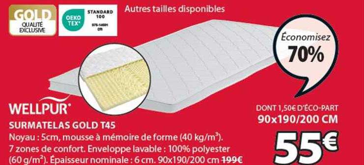surmatelas gold t45 wellpur