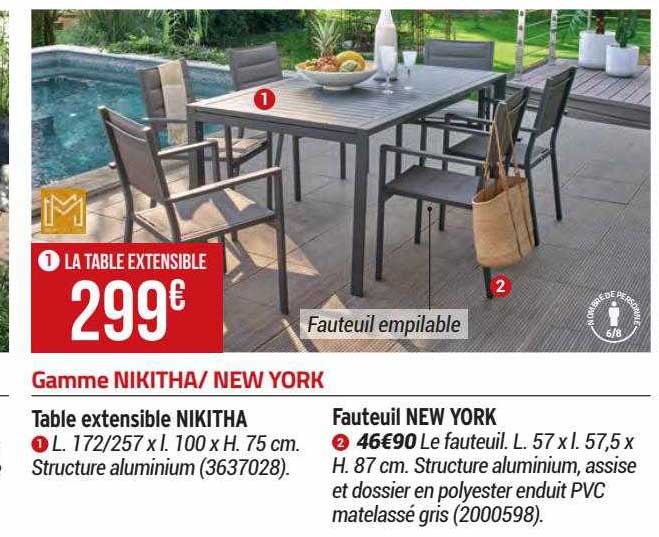 table extensible nikitha, fauteuil new york