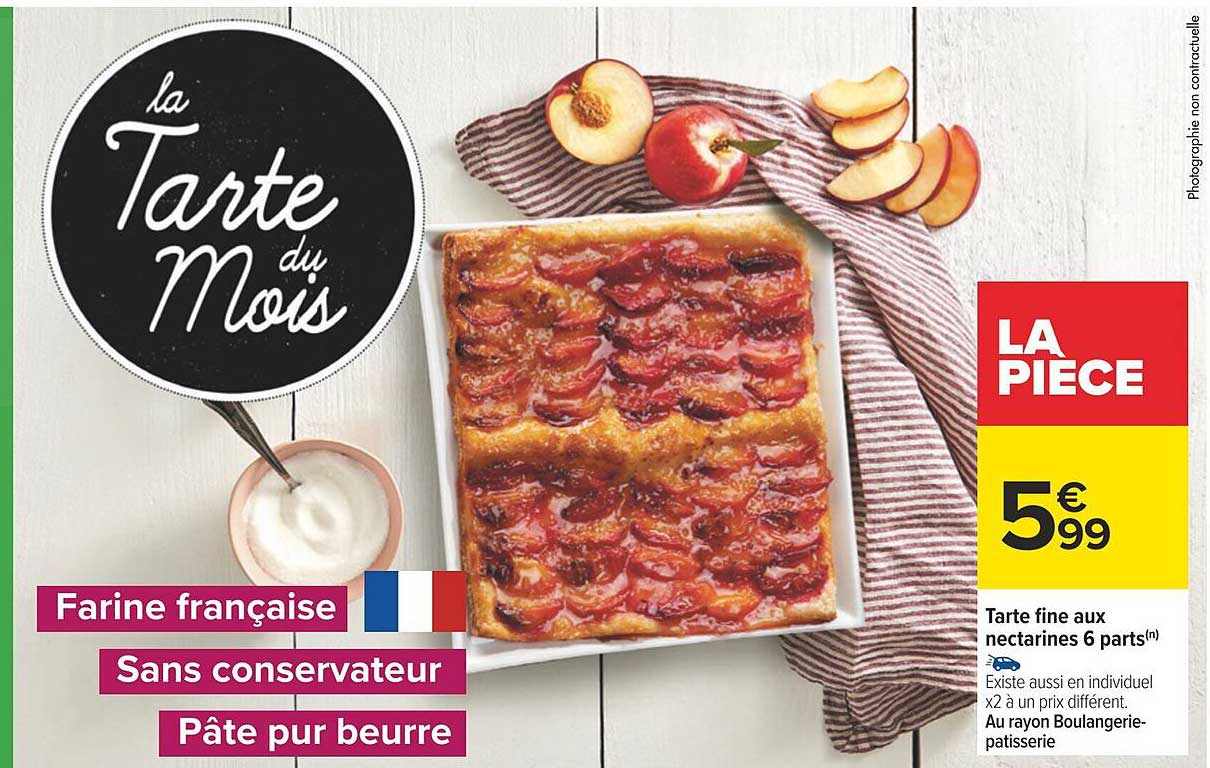 Tarte Fine Aux Nectarines 6 Parts
