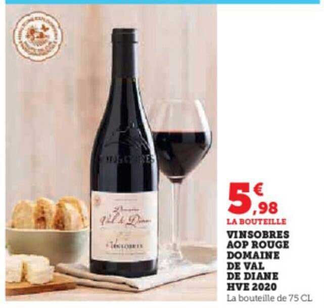 vinsobres aop rouge domaine de val de diane hve 2020