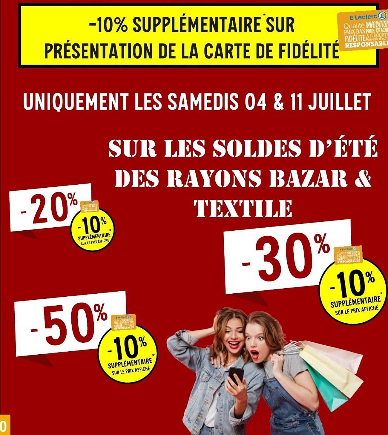 10% SUPPLÉMENTAIRE SUR PRÉSENTATION DE LA CARTE DE FIDÉLITÉ