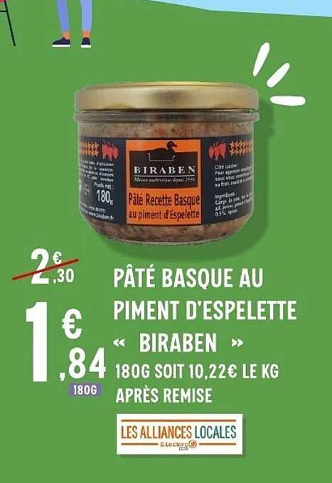 BIRABEN Pâté Recette Basque au piment d'Espelette